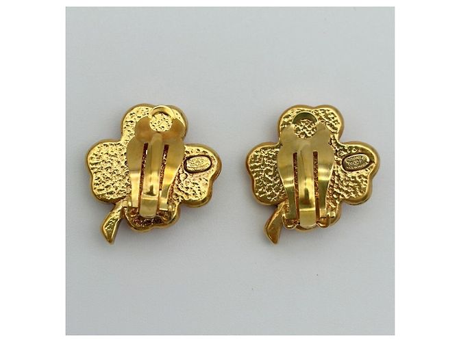 Chanel Clip-On Ohrringe Gold und Rosa - Ansicht 4