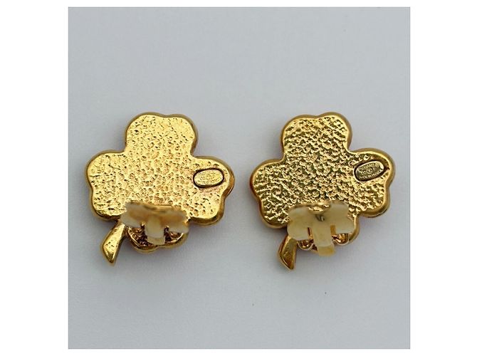 Chanel Clip-On Ohrringe Gold und Rosa - Ansicht 5