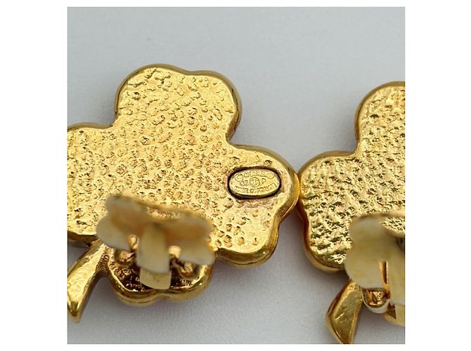 Chanel Clip-On Ohrringe Gold und Rosa - Ansicht 8