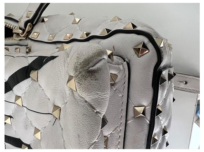 Valentino Garavani Rockstud Rucksack Weiß Leder - Ansicht 10