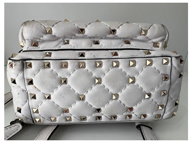 Valentino Garavani Rockstud Rucksack Weiß Leder - Ansicht 2