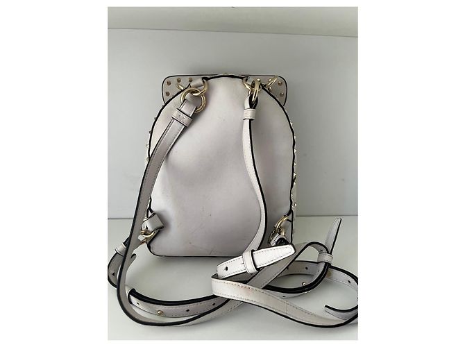 Valentino Garavani Rockstud Rucksack Weiß Leder - Ansicht 3