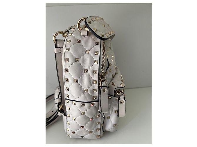 Valentino Garavani Rockstud Rucksack Weiß Leder - Ansicht 4