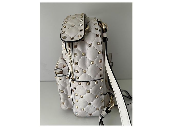 Valentino Garavani Rockstud Rucksack Weiß Leder - Ansicht 5