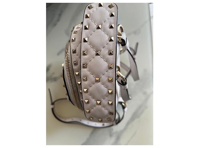 Valentino Garavani Rockstud Rucksack Weiß Leder - Ansicht 6