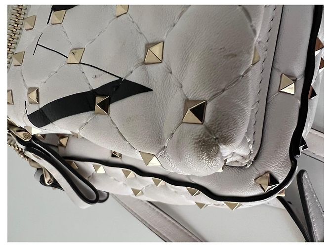 Valentino Garavani Rockstud Rucksack Weiß Leder - Ansicht 9