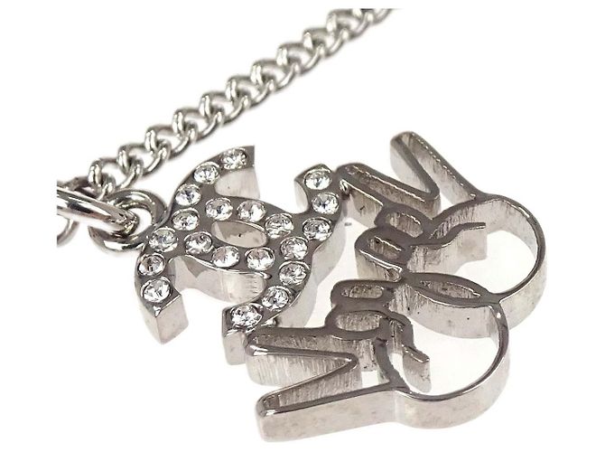 Chanel Vintage CC Logo Ketten-Charm-Anhänger versilbert - Ansicht 3