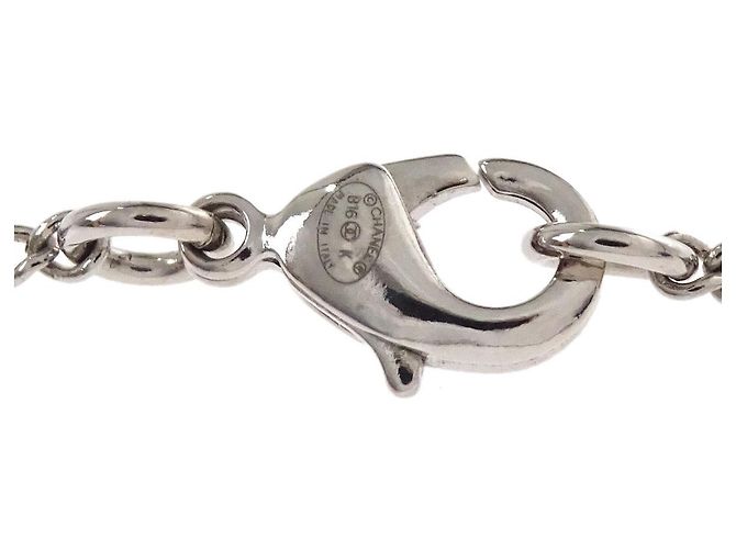 Chanel Vintage CC Logo Ketten-Charm-Anhänger versilbert - Ansicht 5