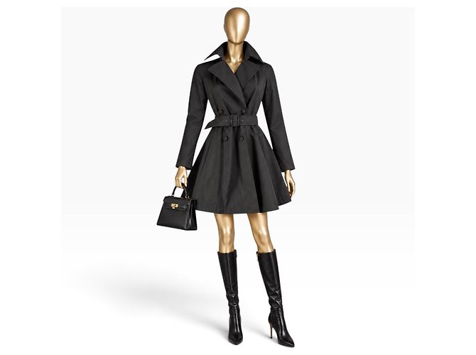 Alaïa Trench coat preto evasê de algodão - vista 3