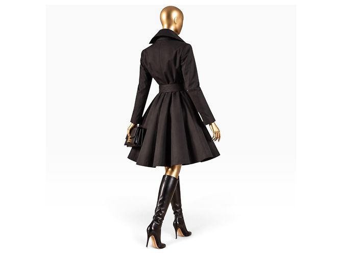 Alaïa Trench coat preto evasê de algodão - vista 5
