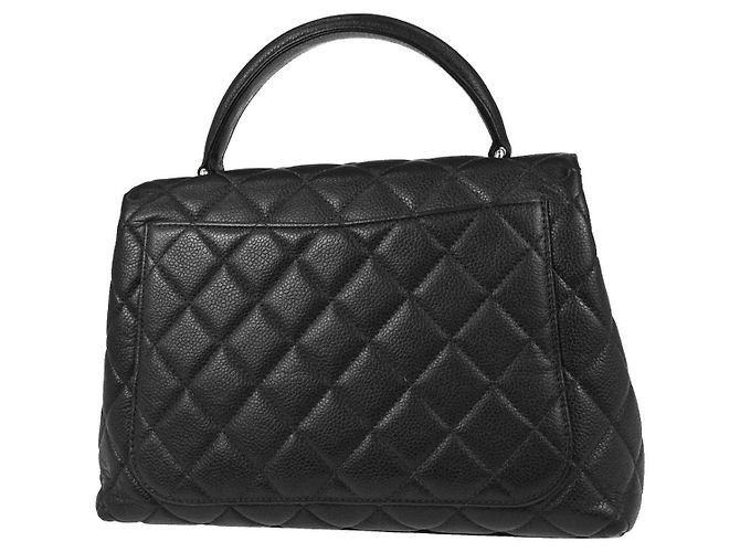 Chanel Vintage Classic Top Handle Flap Quilted Caviar Medium - vue 2