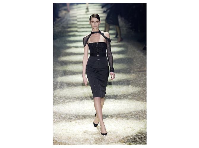 Gucci Tom Ford Otoño 2003 Falda Corsé de Seda - vista 2