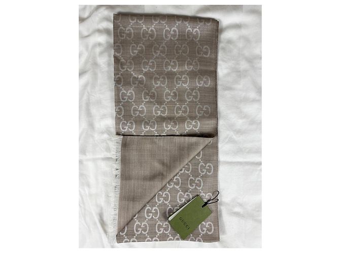 Sciarpa Gucci GG Supreme in lana e seta - vista 2