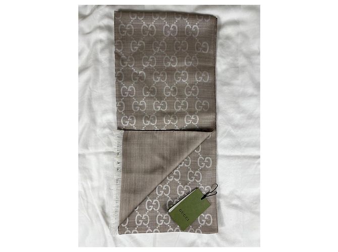 Sciarpa Gucci GG Supreme in lana e seta - vista 3
