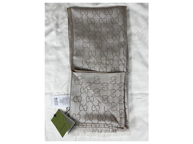 Sciarpa Gucci GG Supreme in lana e seta - vista 4