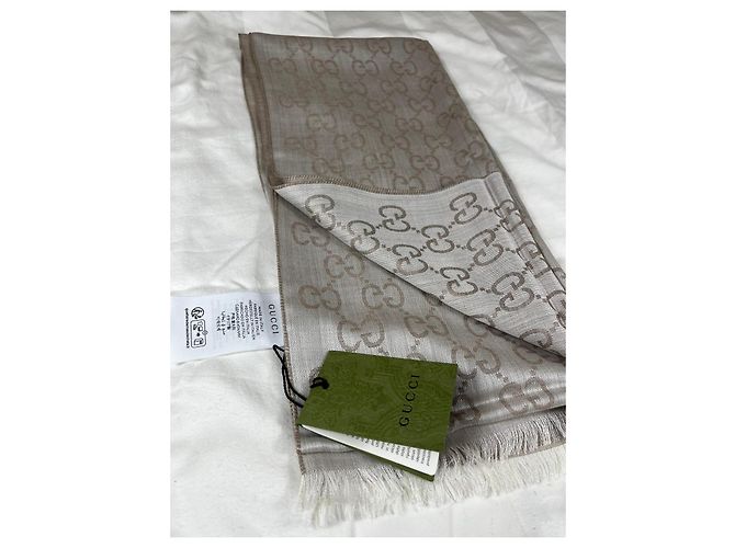 Sciarpa Gucci GG Supreme in lana e seta - vista 8