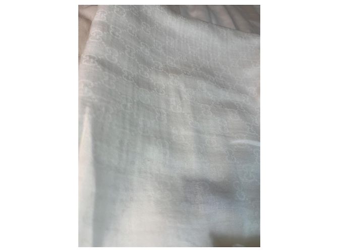 Sciarpa Gucci GG Supreme in cotone bianco - vista 4
