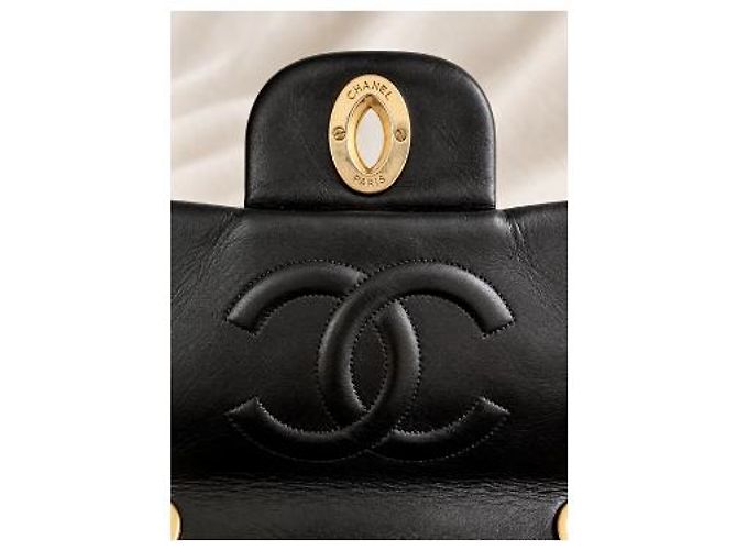 Borsa Chanel Timeless Jumbo in pelle nera trapuntata - vista 11