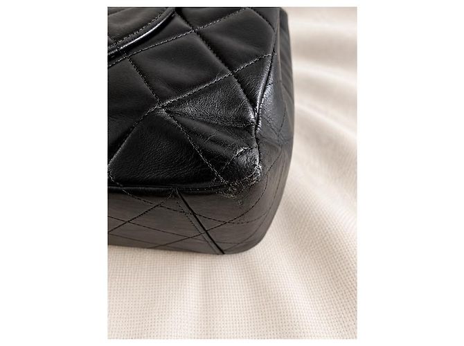 Borsa Chanel Timeless Jumbo in pelle nera trapuntata - vista 7