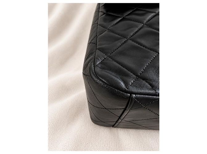 Borsa Chanel Timeless Jumbo in pelle nera trapuntata - vista 9