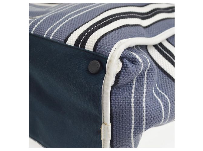 Chanel Vintage Pocket Striped Canvas Large - vista 7