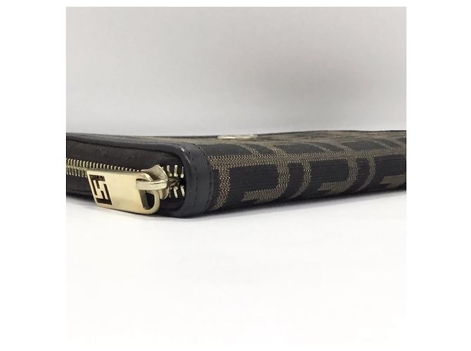 Fendi Portafoglio Zip Around Zucca Coated Canvas Long - vista 4