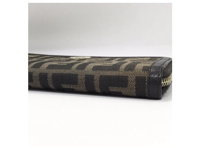 Fendi Portafoglio Zip Around Zucca Coated Canvas Long - vista 5