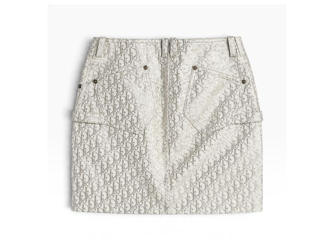 Dior Mini-falda Jacquard Oblique Beige - vista 2