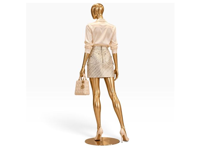 Dior Mini-falda Jacquard Oblique Beige - vista 5