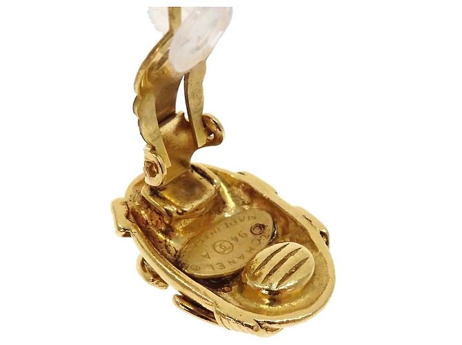 Chanel Vintage CC Logo Oval Clip on Gold Plated - vista 2