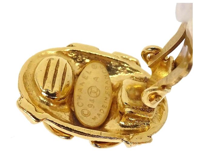 Chanel Vintage CC Logo Oval Clip on Gold Plated - vista 5