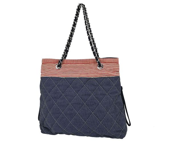 Chanel Bon Bon Quilted Denim Medium - vista 2