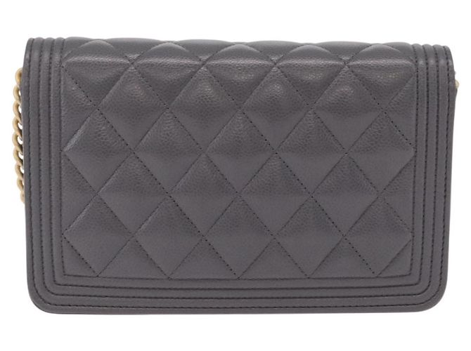 Chanel Boy Wallet on Chain Quilted Caviar Mini - vista 2