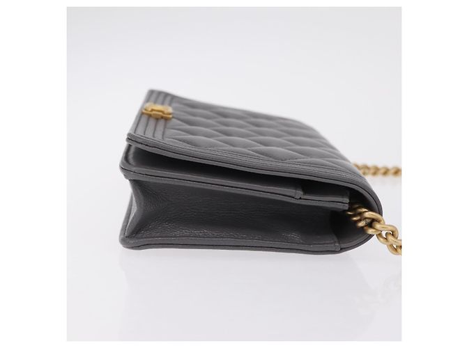 Chanel Boy Wallet on Chain Quilted Caviar Mini - vista 3