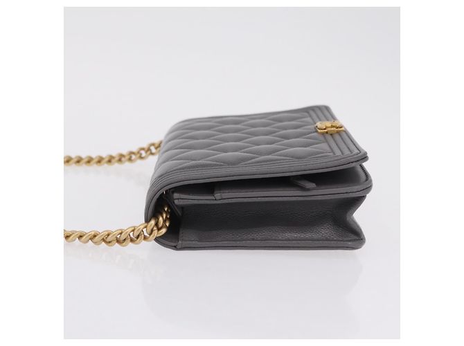 Chanel Boy Wallet on Chain Quilted Caviar Mini - vista 4