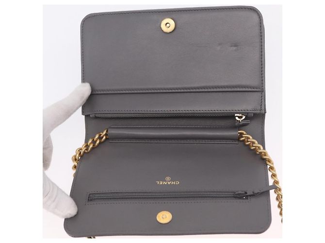 Chanel Boy Wallet on Chain Quilted Caviar Mini - vista 7