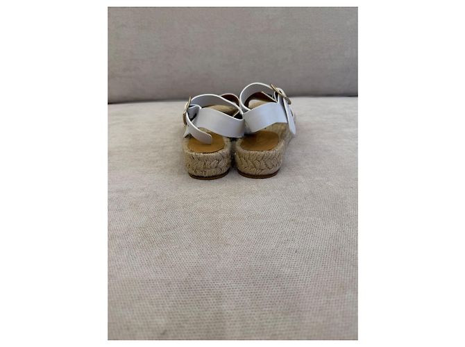 Loewe Sandali Espadrilles in Pelle e Tela Bianchi - vista 2