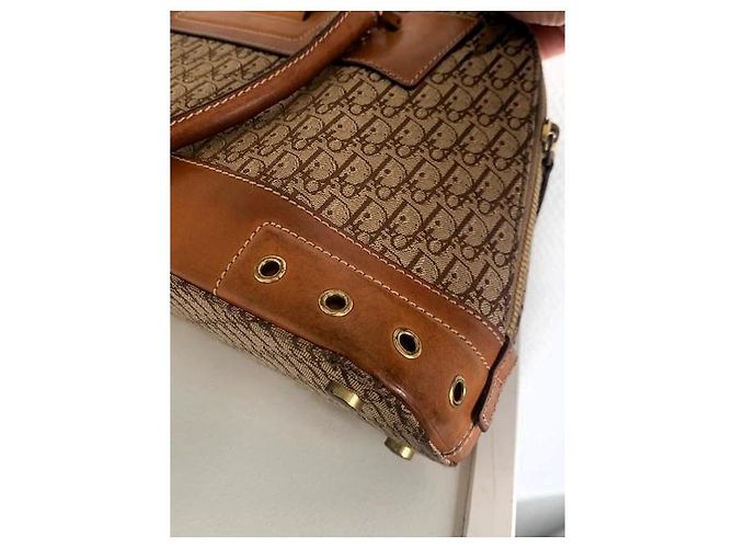 Dior Lady Dior Monogram borsa a mano in tela e pelle marrone - vista 3