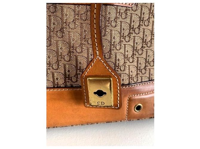 Dior Lady Dior Monogram borsa a mano in tela e pelle marrone - vista 4