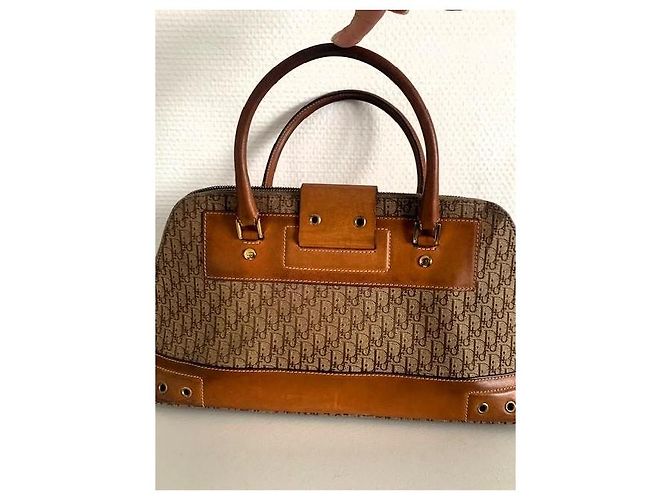 Dior Lady Dior Monogram borsa a mano in tela e pelle marrone - vista 6