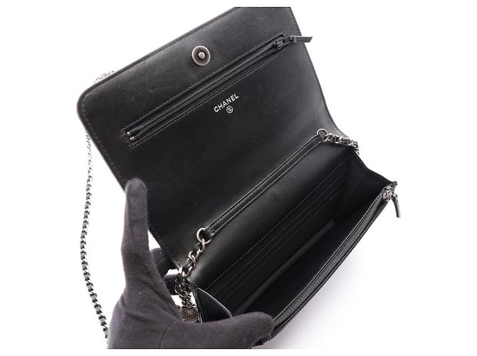 Borsa Chanel in pelle nera - vista 3