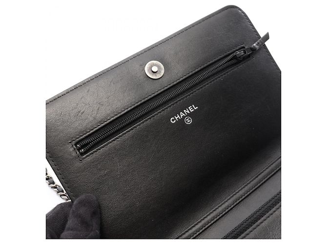 Borsa Chanel in pelle nera - vista 6