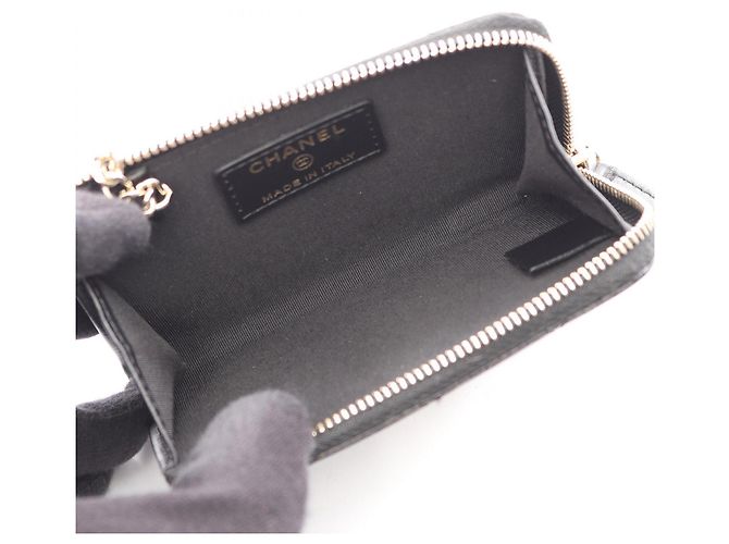 Timeless Portamonete Chanel in pelle nera - vista 3