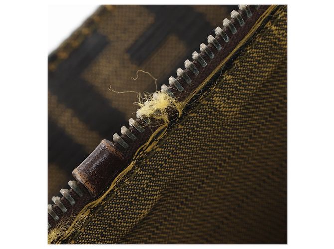 Bolsa 2-Way Fendi Zucca castanha de pele e tela - vista 10