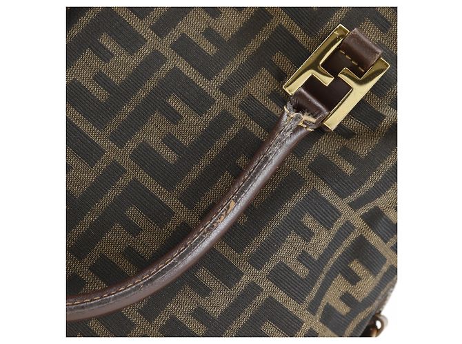 Bolsa 2-Way Fendi Zucca castanha de pele e tela - vista 11