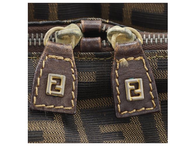 Bolsa 2-Way Fendi Zucca castanha de pele e tela - vista 15