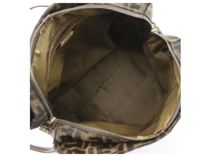 Bolsa 2-Way Fendi Zucca castanha de pele e tela - vista 6