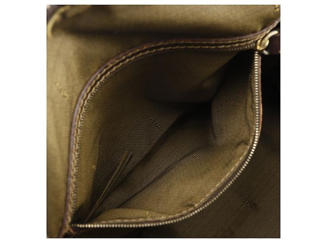 Bolsa 2-Way Fendi Zucca castanha de pele e tela - vista 8