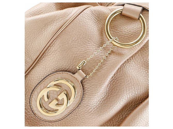 Borsa Gucci Sukey in pelle beige metallizzato - vista 13