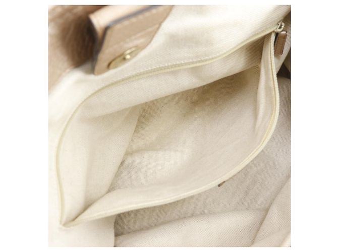 Borsa Gucci Sukey in pelle beige metallizzato - vista 8